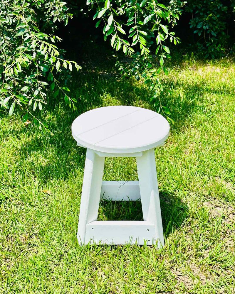 14" Round Dining Stool- White