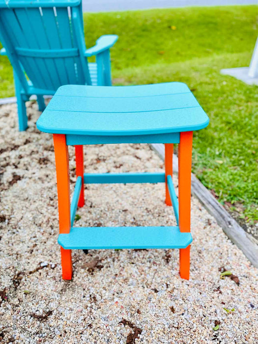 Surf Table Bar Height Saddle Stool- Orange & Aruba Blue