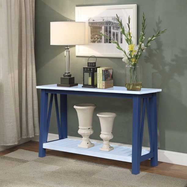 Surrey Sofa Table- Chalk & Blue