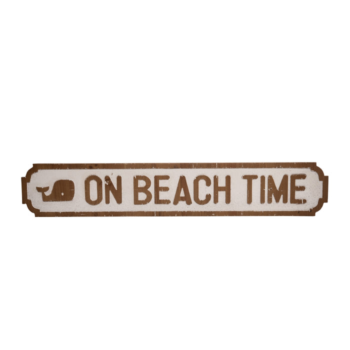 Wood On Beach Time Whale Plaque