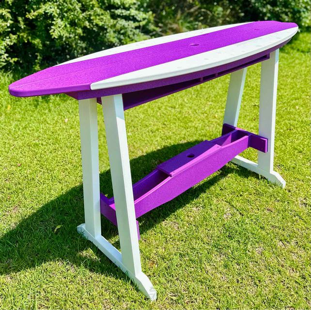 6' Surfboard Bar Height Table- White & Purple