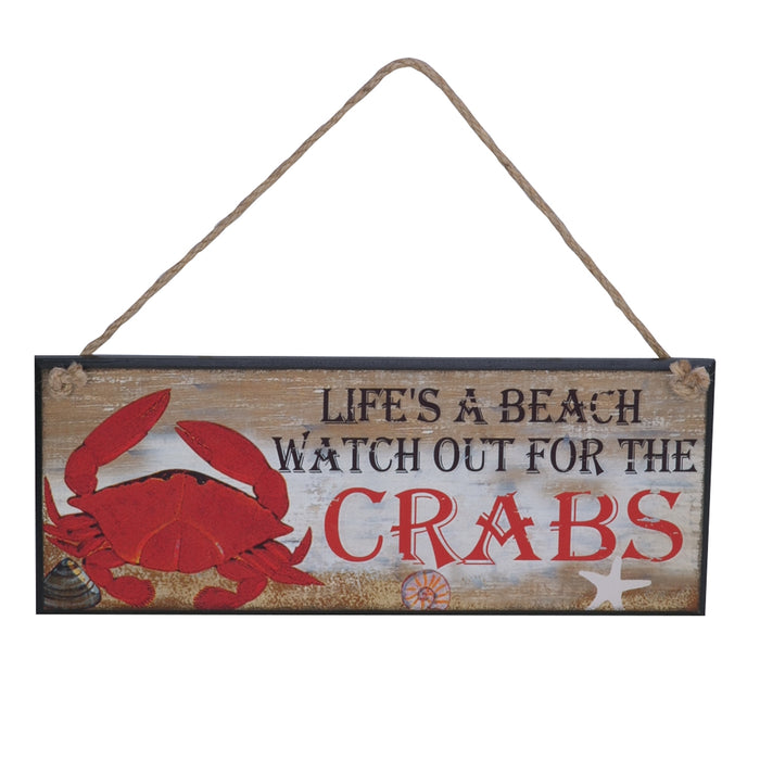 Watch Out for Crabs Wall Sign