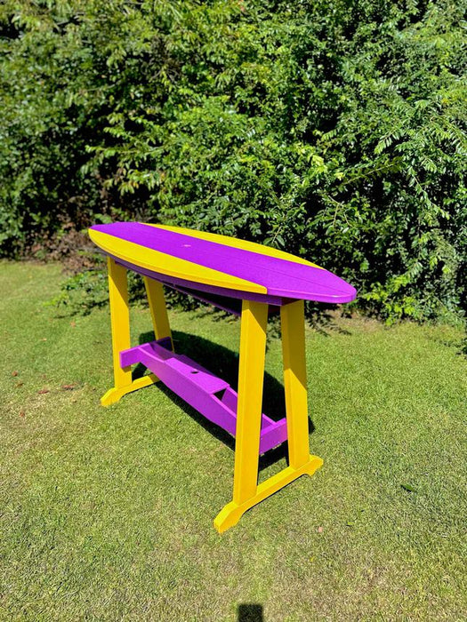 6' Surfboard Bar Height Table- Yellow & Purple