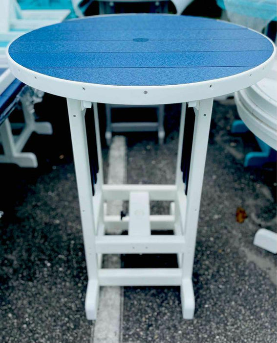 33" Round Bar Height Table- Patriot Blue & White