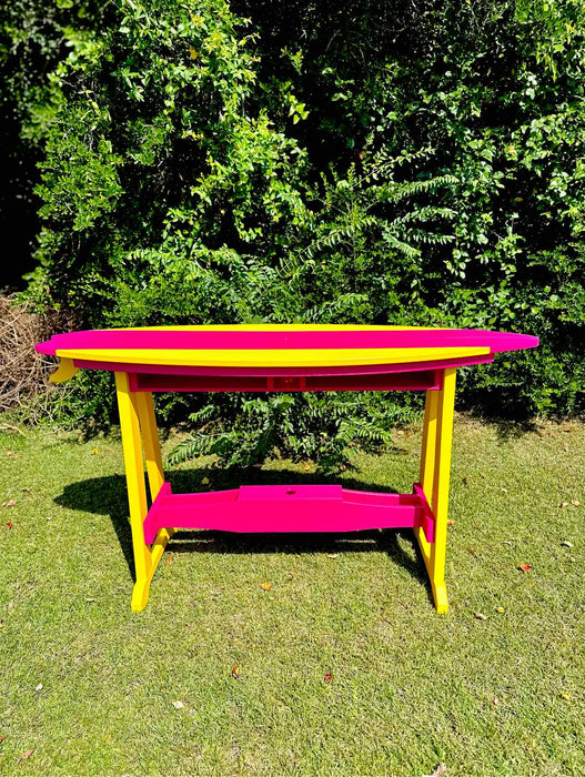 6' Surfboard Bar Height Table- Yellow & Pink