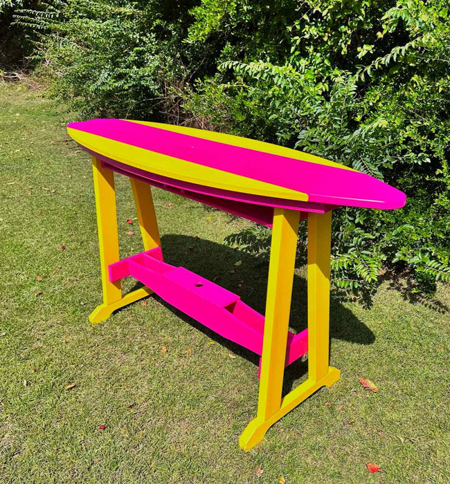 6' Surfboard Bar Height Table- Yellow & Pink