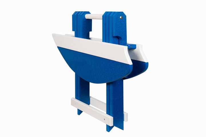Folding Surfboard End Table- White & Bright Blue