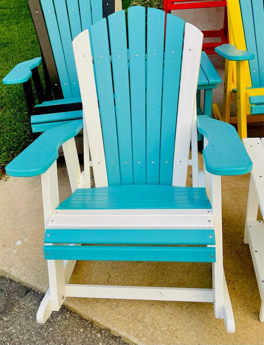 Adirondack Rocking Chair- Aruba Blue & White
