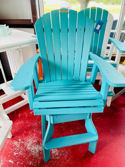 Bar Height Adirondack Swivel Chair- Aruba Blue