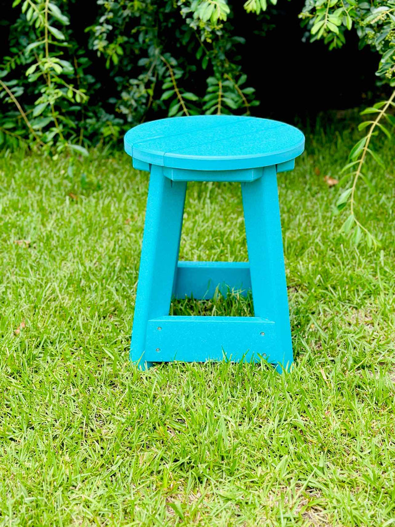 14" Round Dining Stool- Aruba Blue