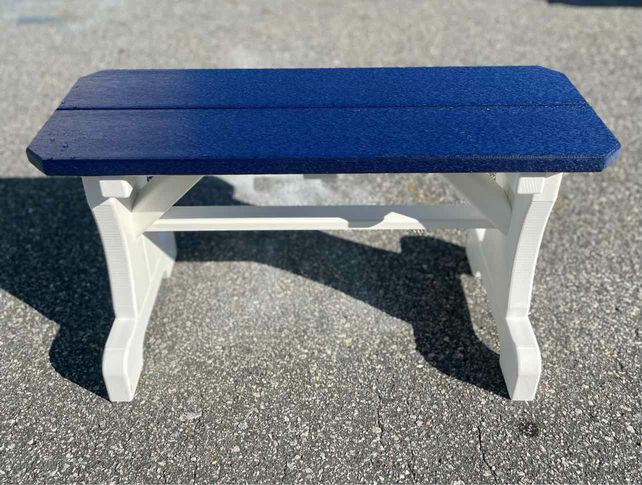 30" Straight Backless Bench- Patriot Blue & White
