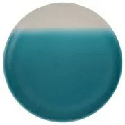 Bamboo Melamine Round Dinner Plate- Dip/Teal