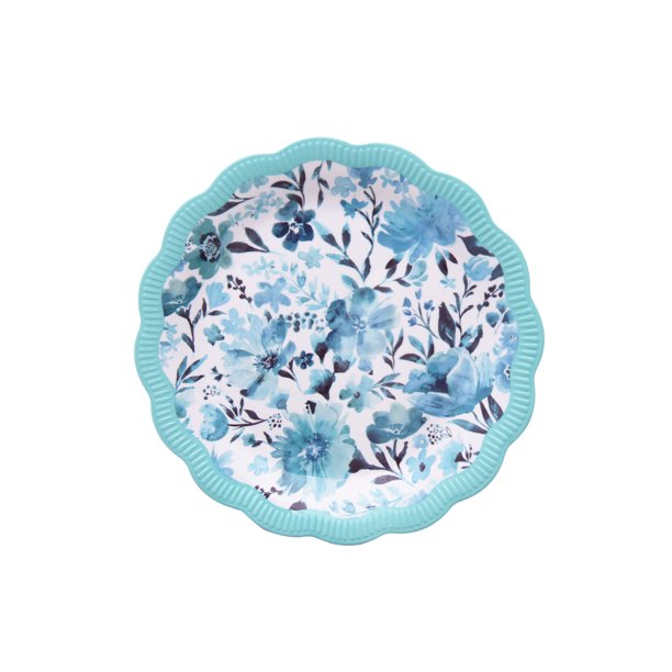 Pioneer Woman Painterly Floral Appetizer Plate- Teal