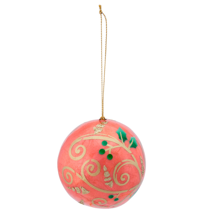 Christmas Ornament- Capiz w/ Gold Swirls