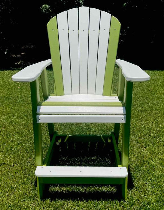 Bar Height Adirondack Chair- White & Lime Green
