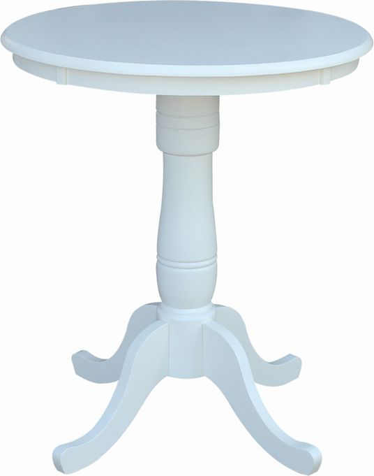 30" Round Pedestal Table- Pure White