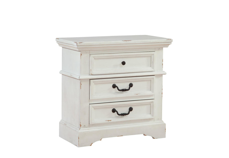 Stonebrook 3-Drawer Nightstand- Antique White
