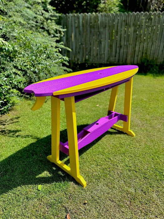 6' Surfboard Bar Height Table- Yellow & Purple