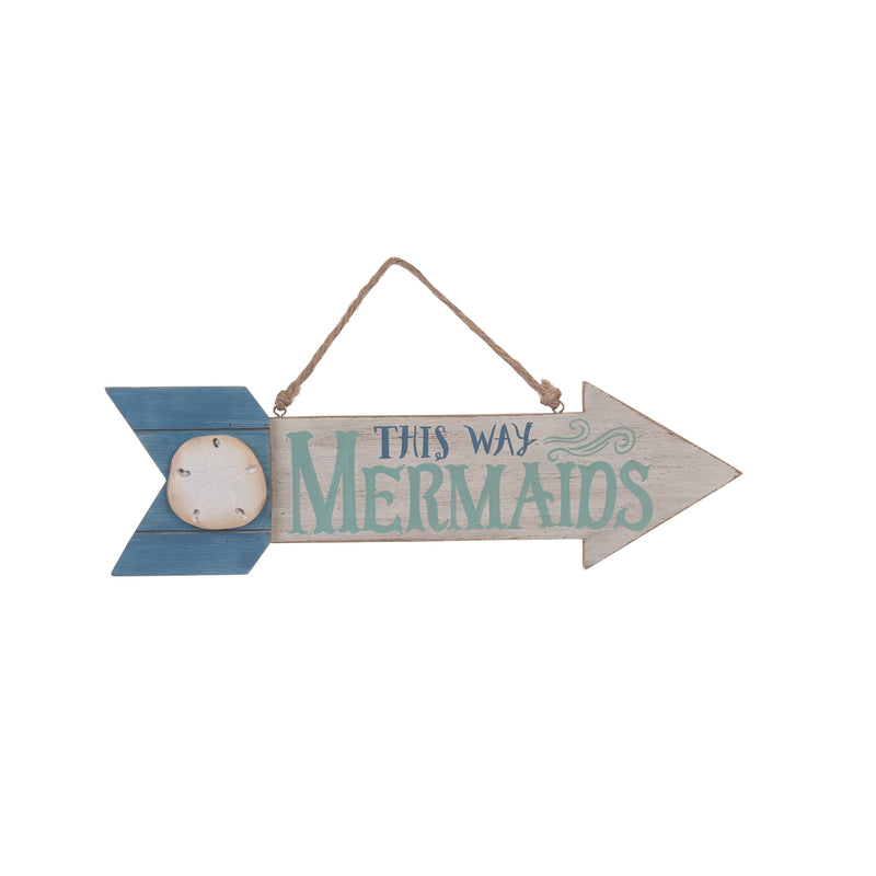 Mermaids This Way Arrow Plaque