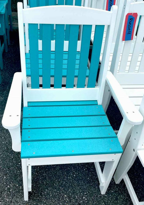 20" Dining Arm Chair- Aruba Blue & White