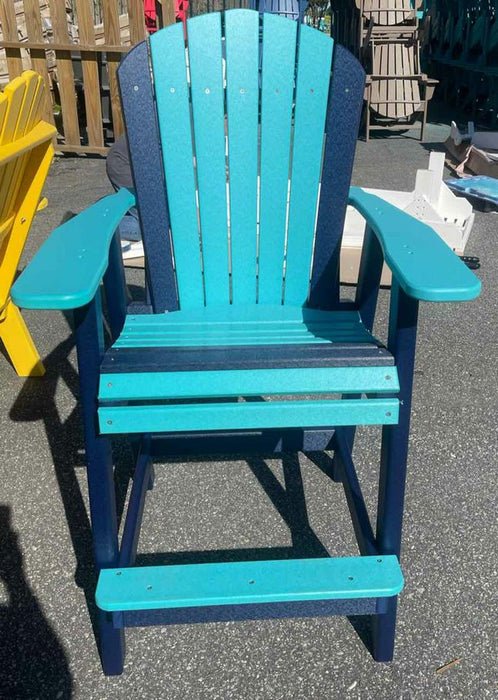 Bar Height Adirondack Chair- Aruba Blue & Patriot Blue