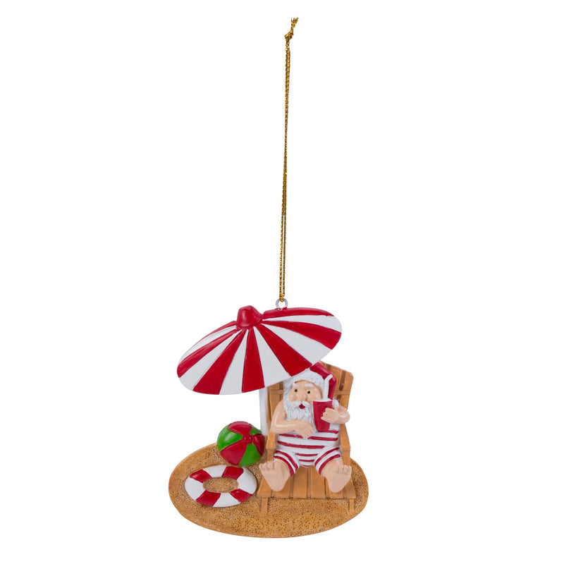 Christmas Ornament- Santa Soaking up the Sun