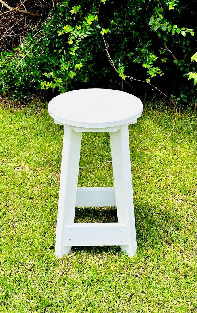 14" Round Counter Stool- White
