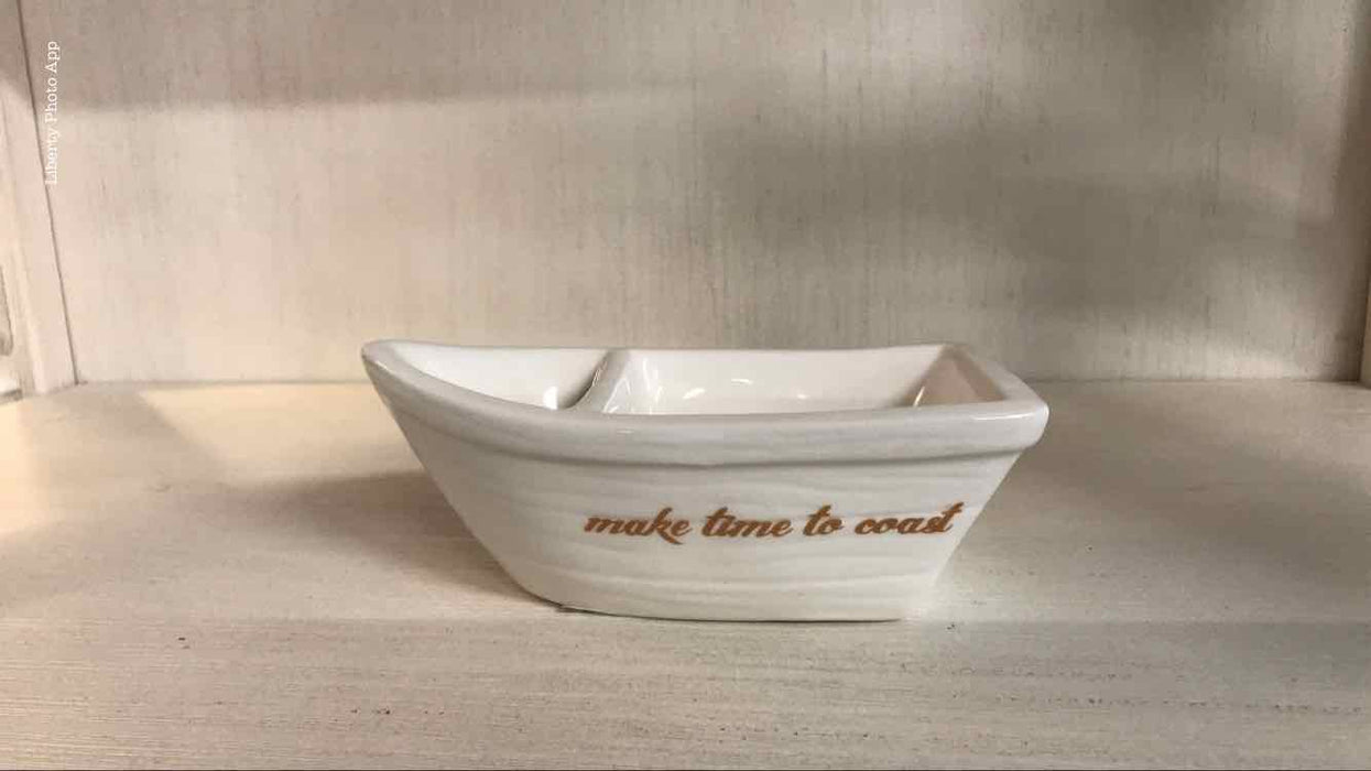 Make Time To Coast Boat Dish