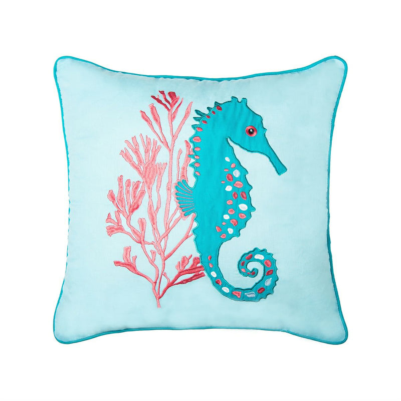Seahorse & Coral Pillow