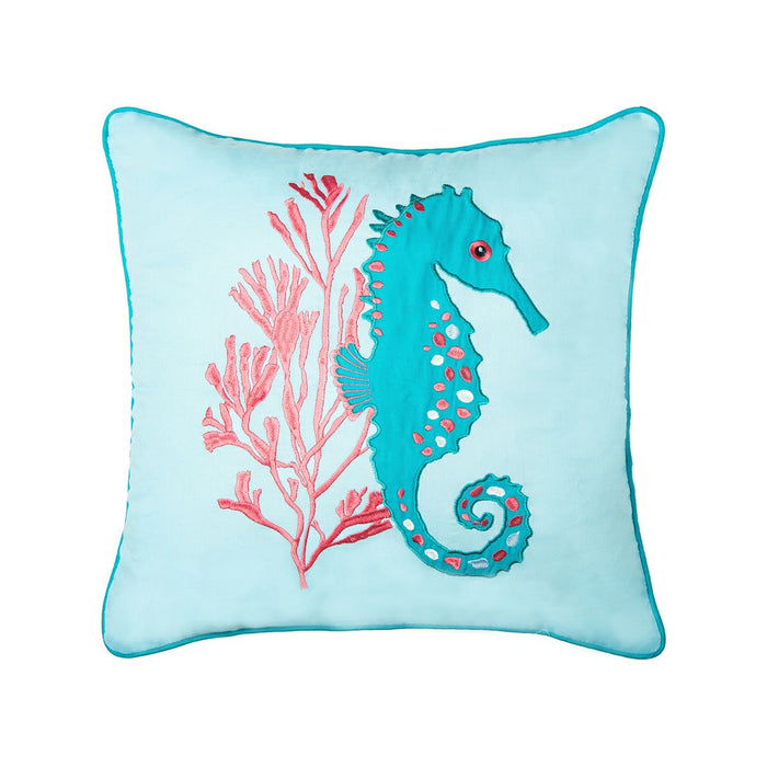 Seahorse & Coral Pillow