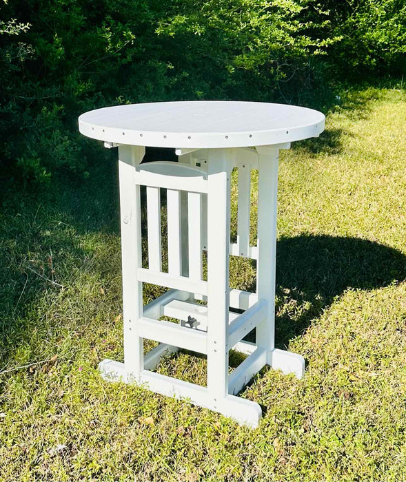 33" Round Bar Height Table- White