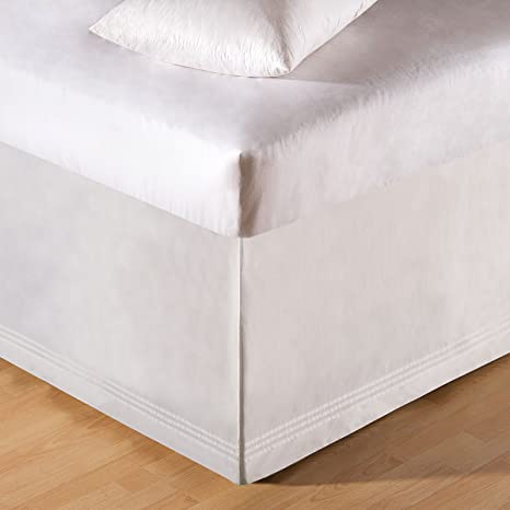 White Tailored Bed Skirt-Twin