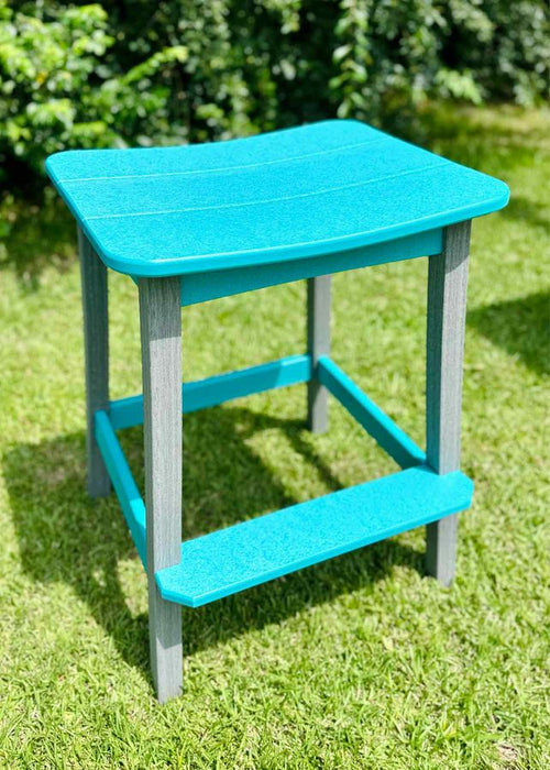 Surf Table Bar Height Saddle Stool- Driftwood & Aruba Blue