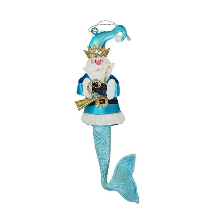 Christmas Ornament- Santa Mermaid Trumpet