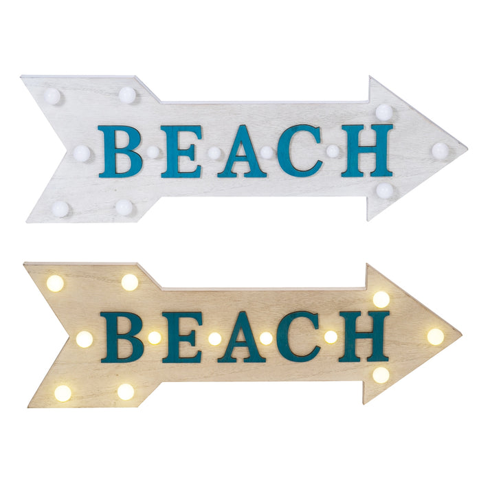 Marquee Beach Arrow Sign