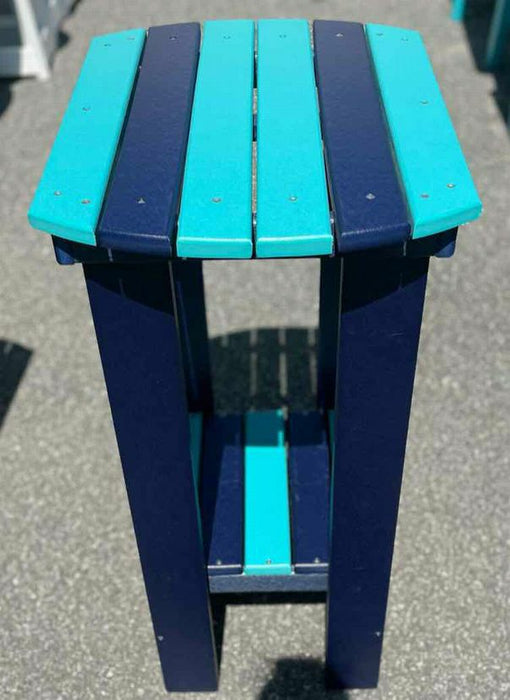 36" High Oval End Table- Aruba Blue & Patriot Blue