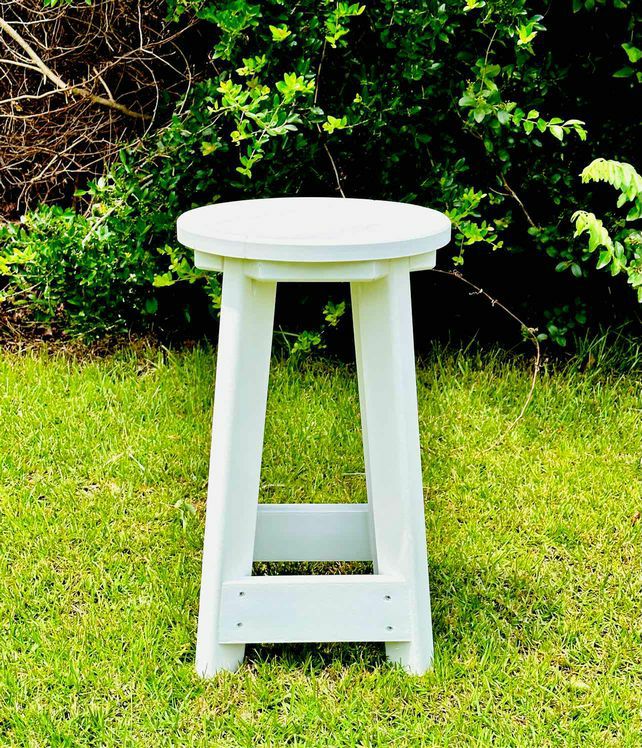 14" Round Counter Stool- White