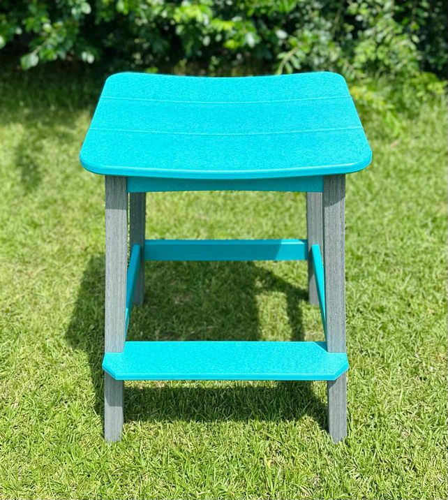 Surf Table Bar Height Saddle Stool- Driftwood & Aruba Blue