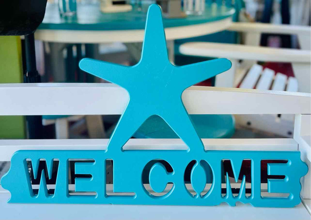 Starfish Welcome Sign- Aruba Blue