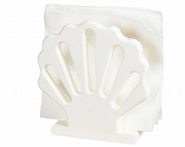 Seashell Napkin Holder- White