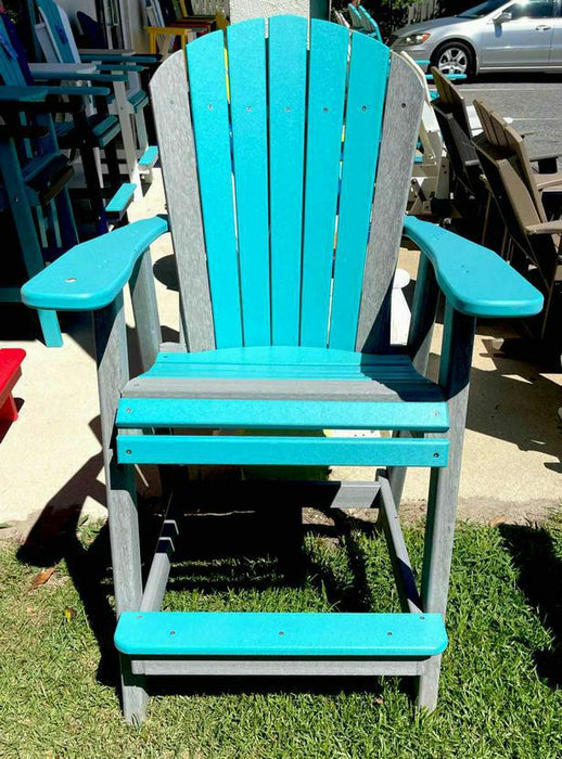 Bar Height Adirondack Chair- Aruba Blue & Driftwood
