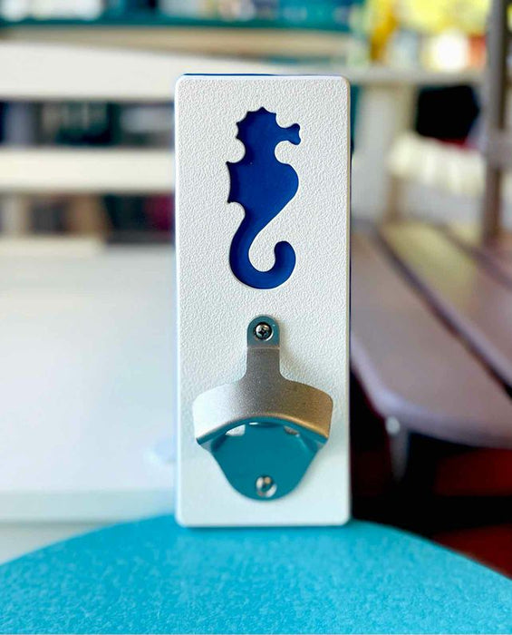 Seahorse Shape Bottle Opener- Patriot Blue