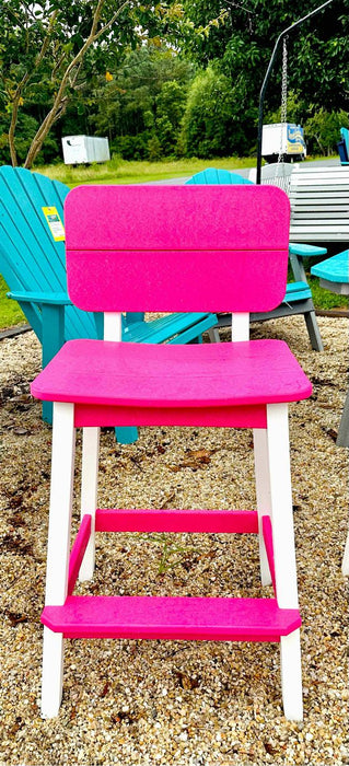 Surf Table Bar Height Chair with Back- White & Pink