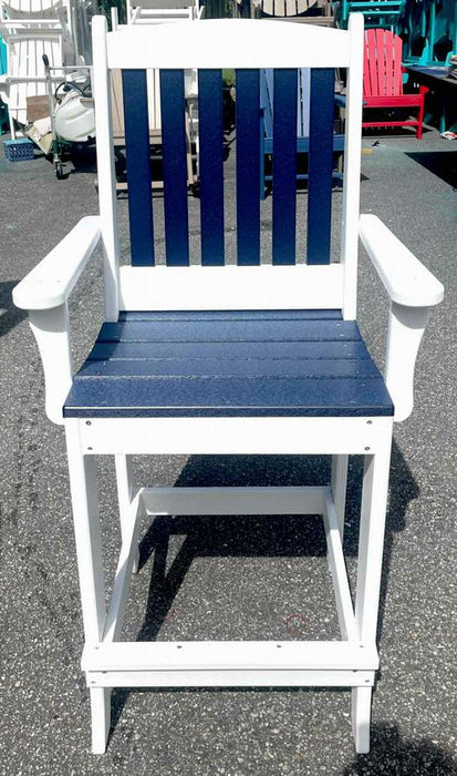 20" Bar Height Arm Chair- Patriot Blue & White