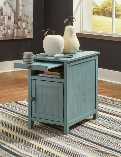 Treytown Chairside End Table- Teal