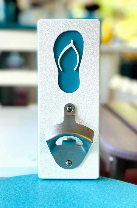 Flip-Flop Shape Bottle Opener- Aruba Blue