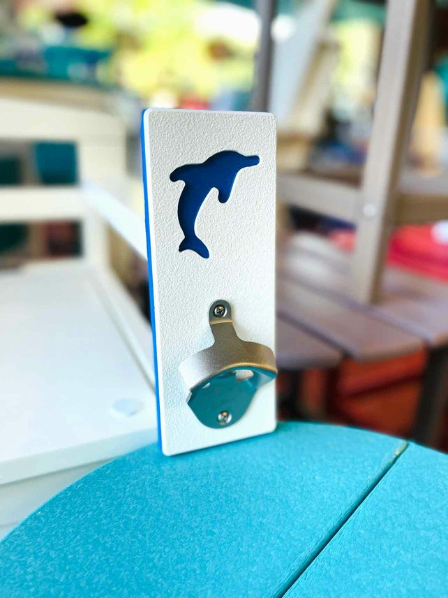 Dolphin Shape Bottle Opener- Patriot Blue