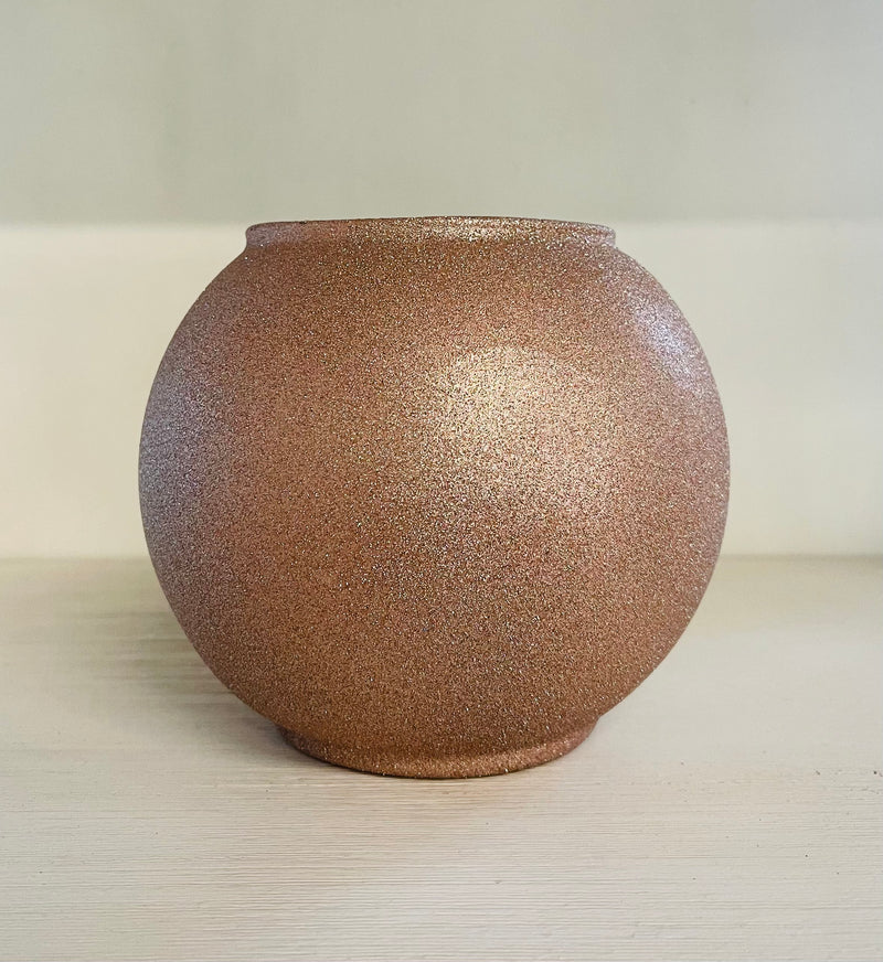 Glass Bubble Vase- Rose Gold