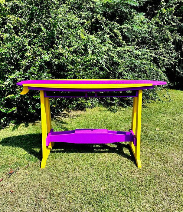 6' Surfboard Bar Height Table- Yellow & Purple