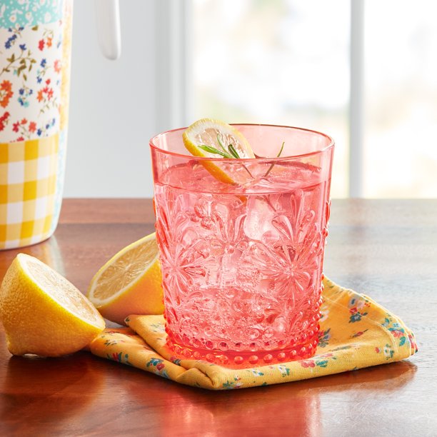 Pioneer Woman Sunny Days 16oz. Tumbler- Coral